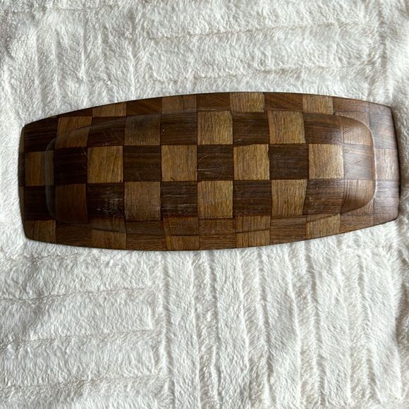 Weavewood Mid Century Vintage Walnut Platter Serving Tray 16"‎ X 6.5" MCM - Picture 4 of 5